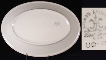 White platter marked "Homer Laughlin Best China"