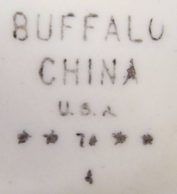 Restaurant ware marked Buffalo China vintage heavy high-fired vitreous porcelain.