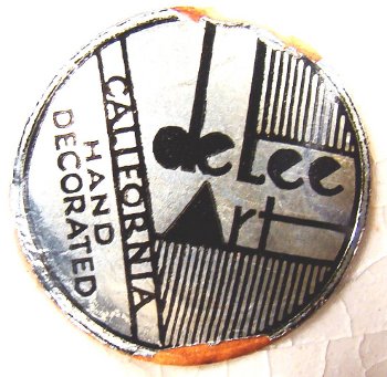 DeLee Art California foil label on ecru clay base.