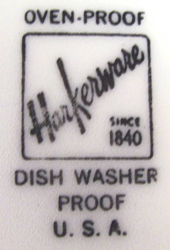 Late production Harkerware mark on yellow engobe platter.